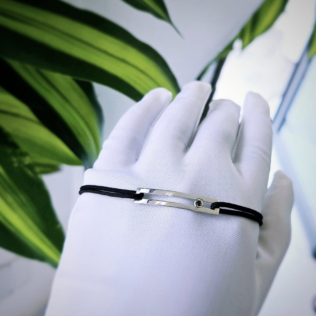 Minimalist Silver Bar Bracelet