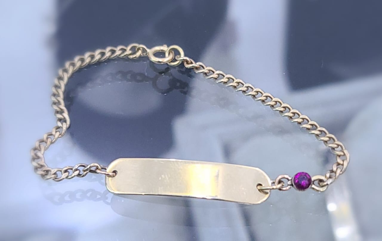 Gold Chain Bracelet with Name Plate
