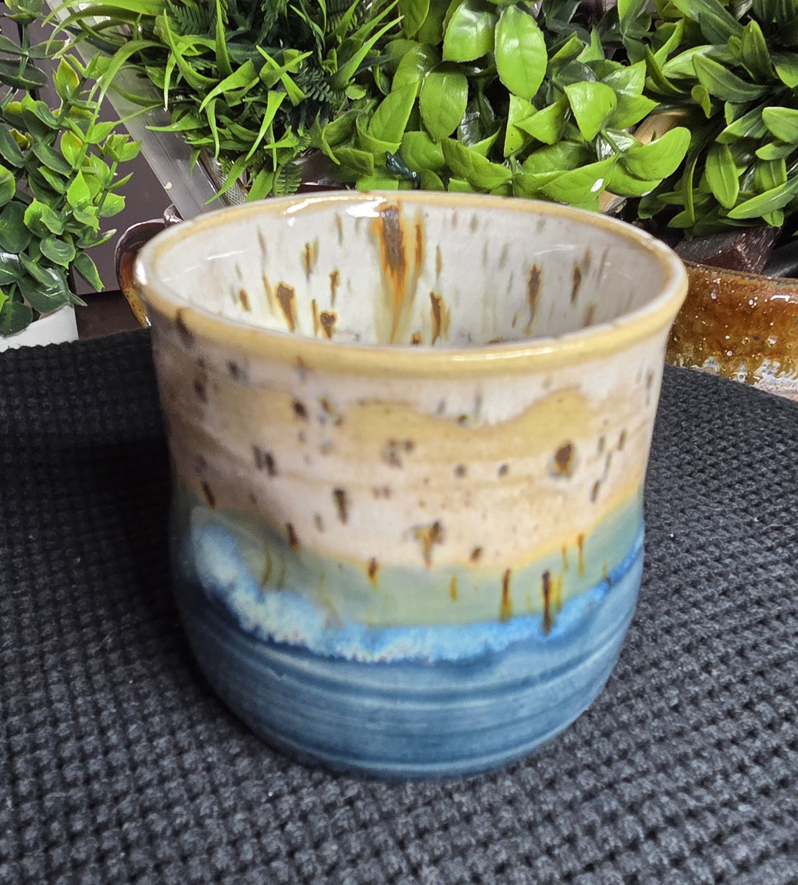Handcrafted Ceramic Handless Mug, Traditional Tea Cup