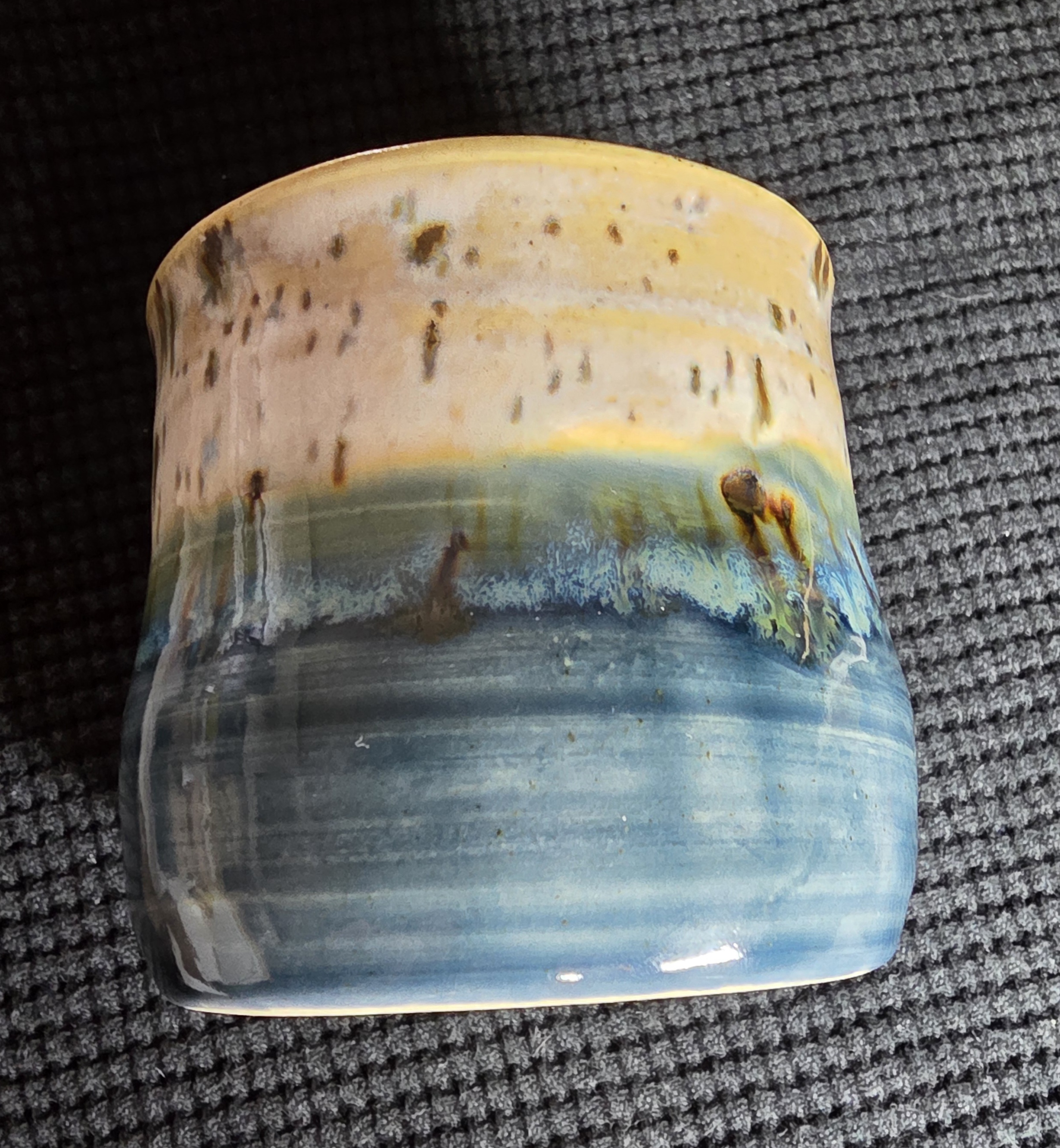 Handcrafted Ceramic Handless Mug, Traditional Tea Cup
