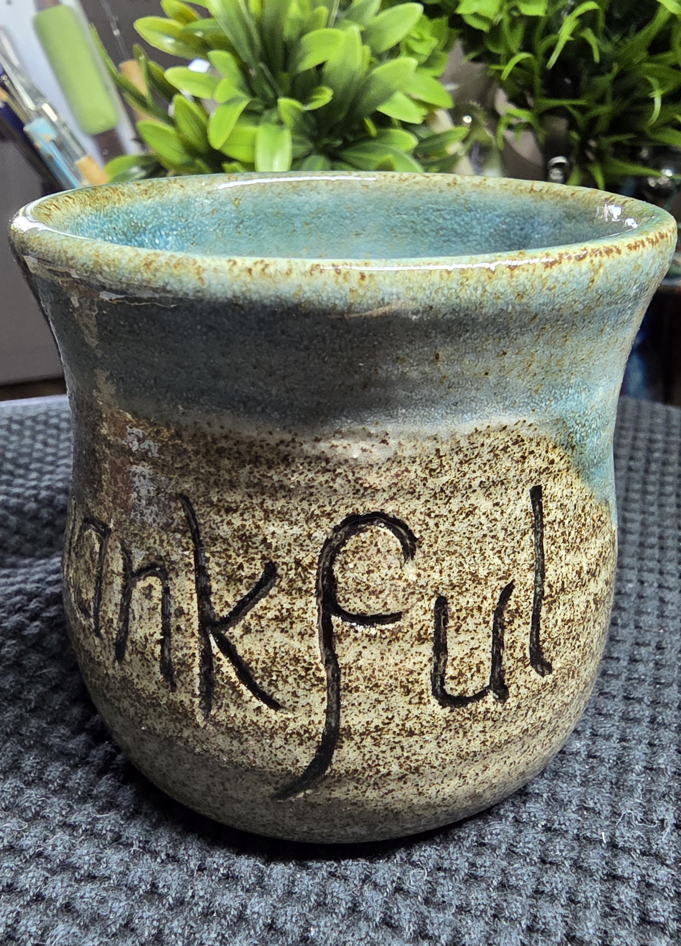 Thankful Ceramic espresso cup or trinket holder