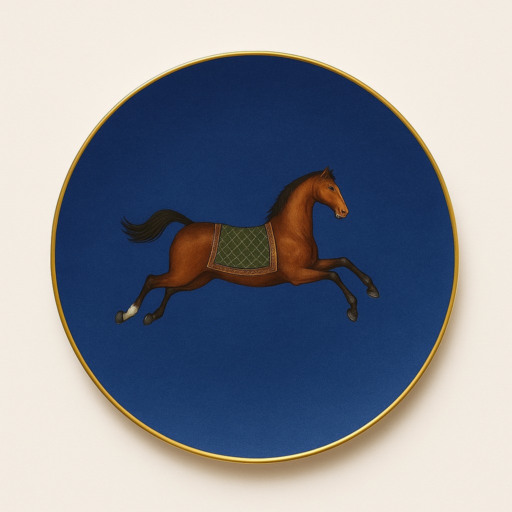 Heritage Equine Salad/Dessert Plate Blue 21 cm