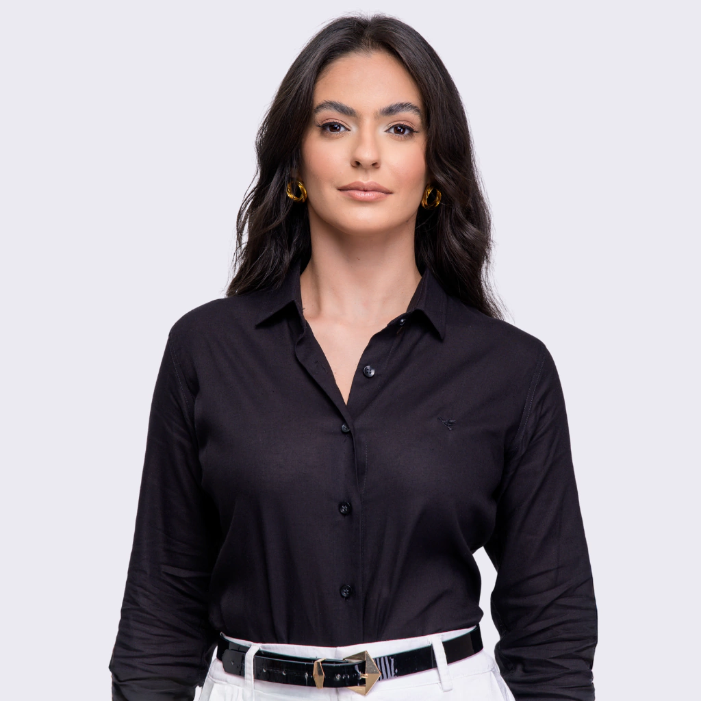Camisa social feminina preta