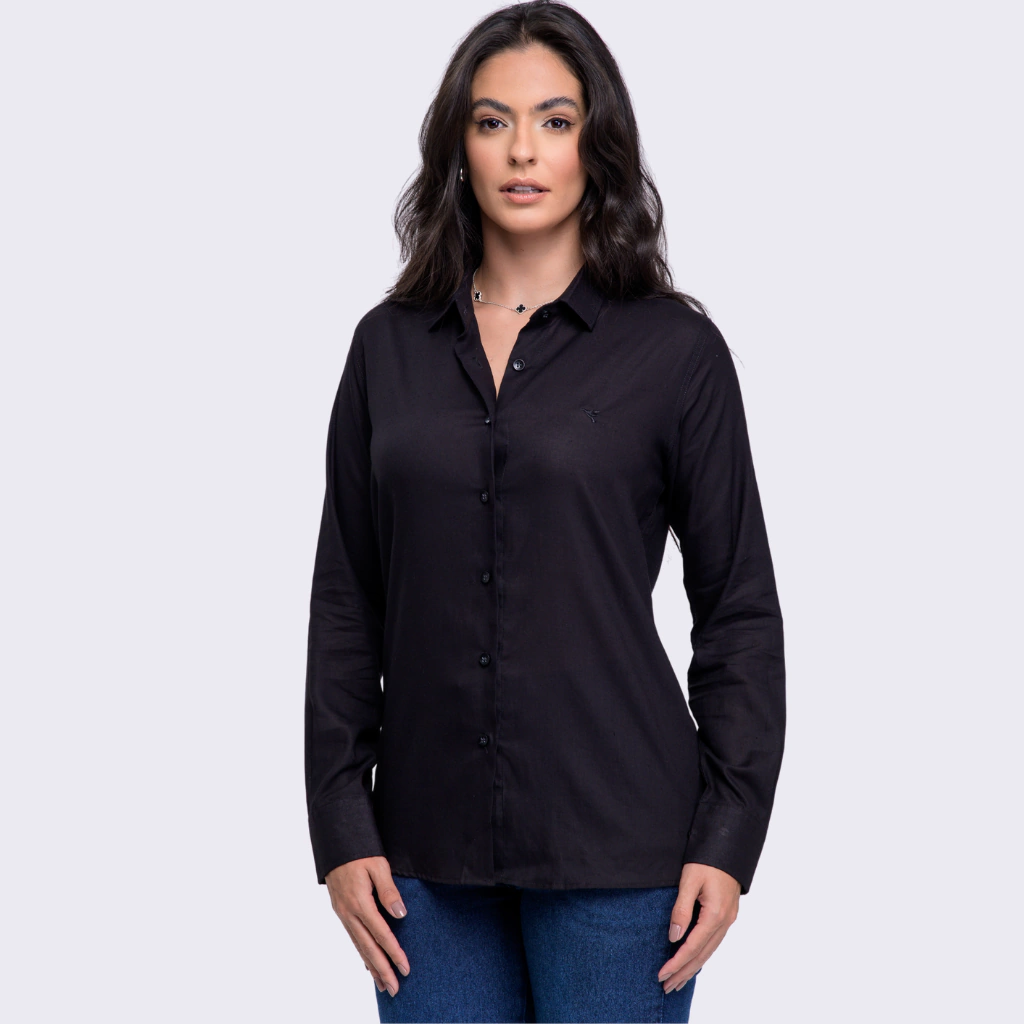 Camisa social feminina preta