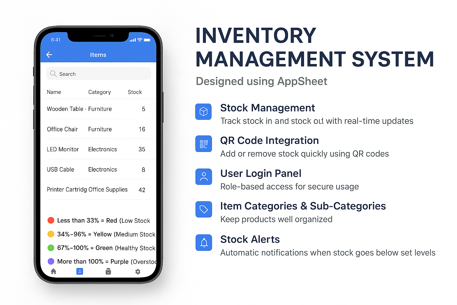 Digital Inventory Management System | QR Code Stock In/Out | AppSheet | INVS-101