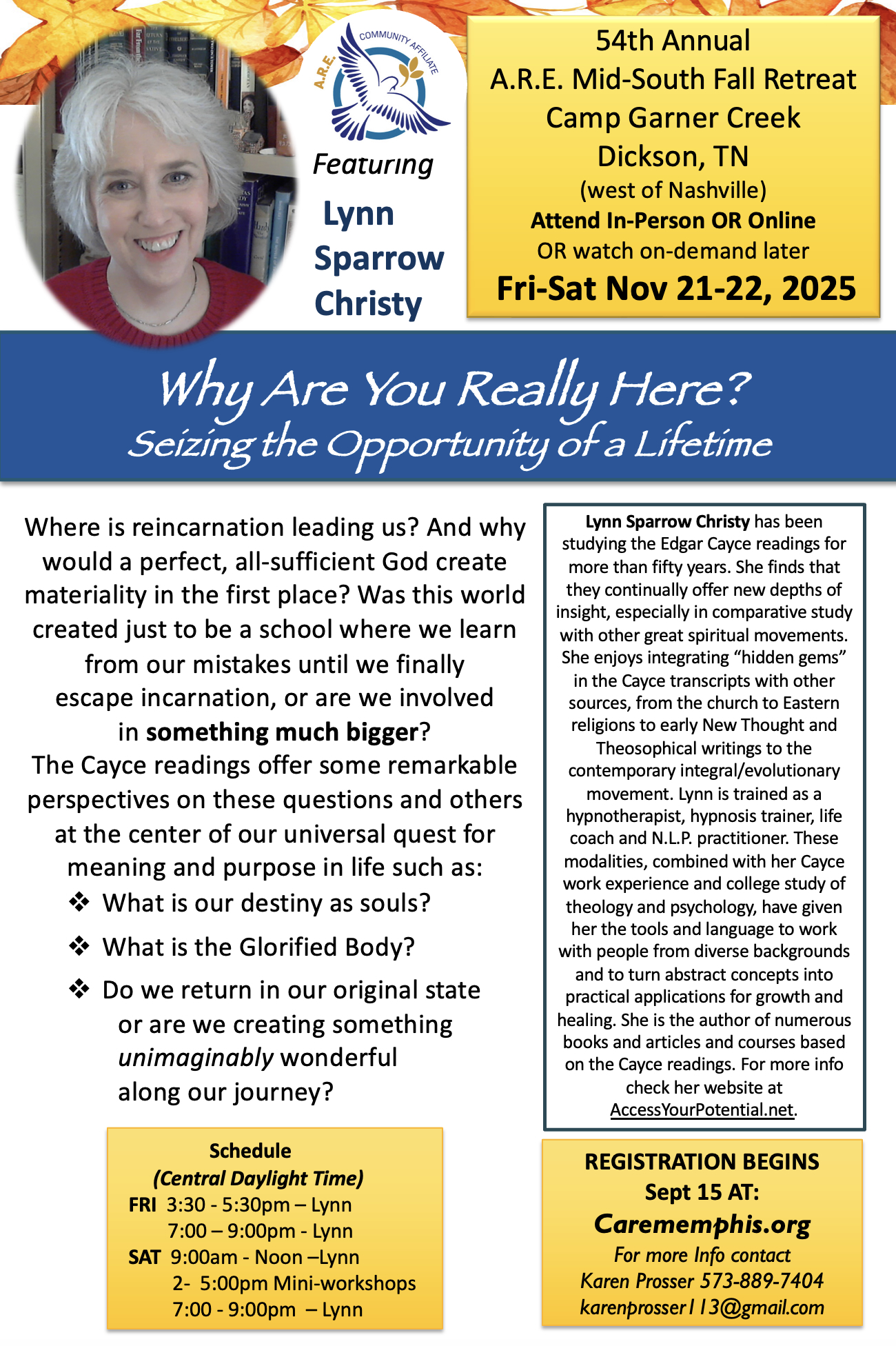 A.R.E. Mid-South Fall Retreat 2025 Event featuring Lynn Sparrow Christy