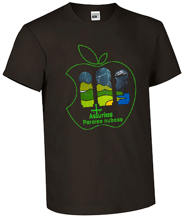 Camiseta negra Asturias Paraíso Nuboso