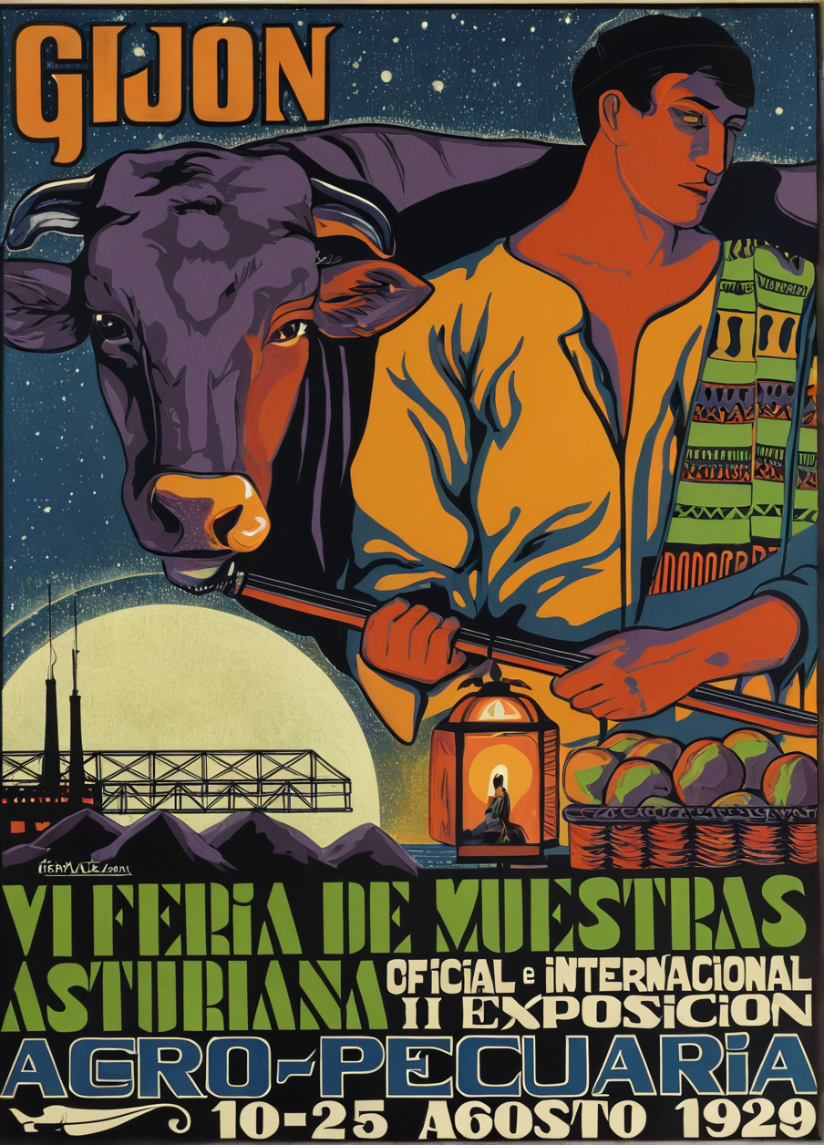 Cartel Aluminio 20x30 vintage de la Feria de Muestras Asturiana