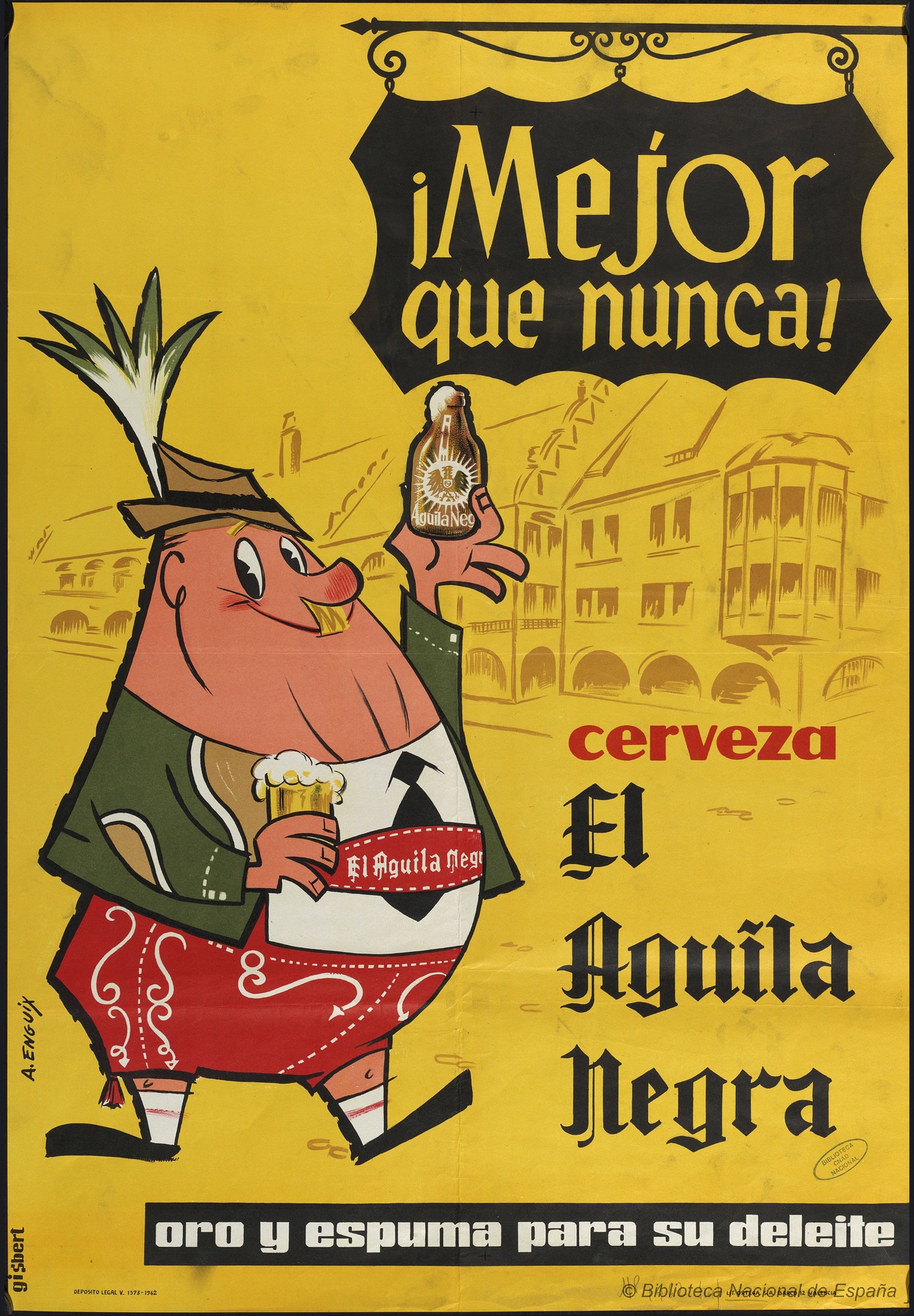 Cartel Aluminio 20x30 Cerveza El Águila Negra