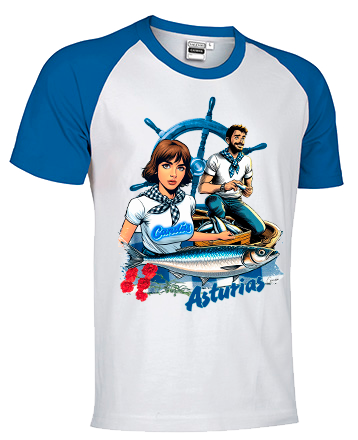 Camiseta bicolor Asturias marinera