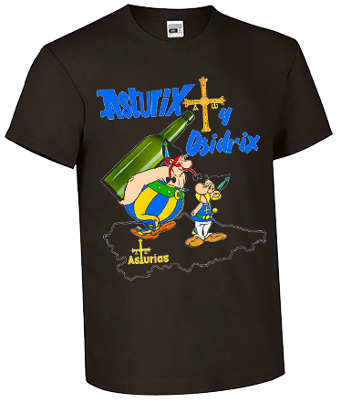 Camiseta negra Asturix y Asidrix