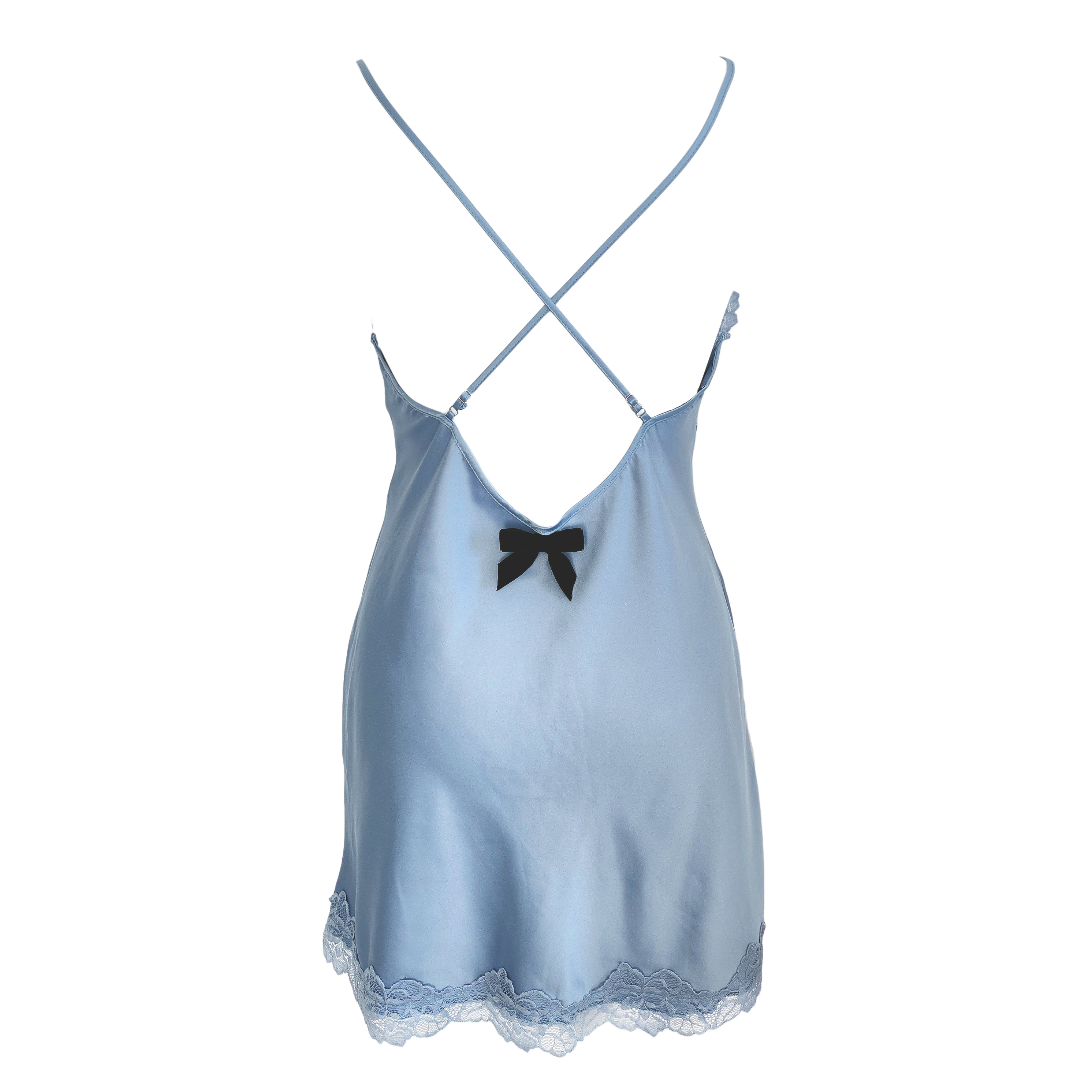 Sky Blue Silky Slip Dress 