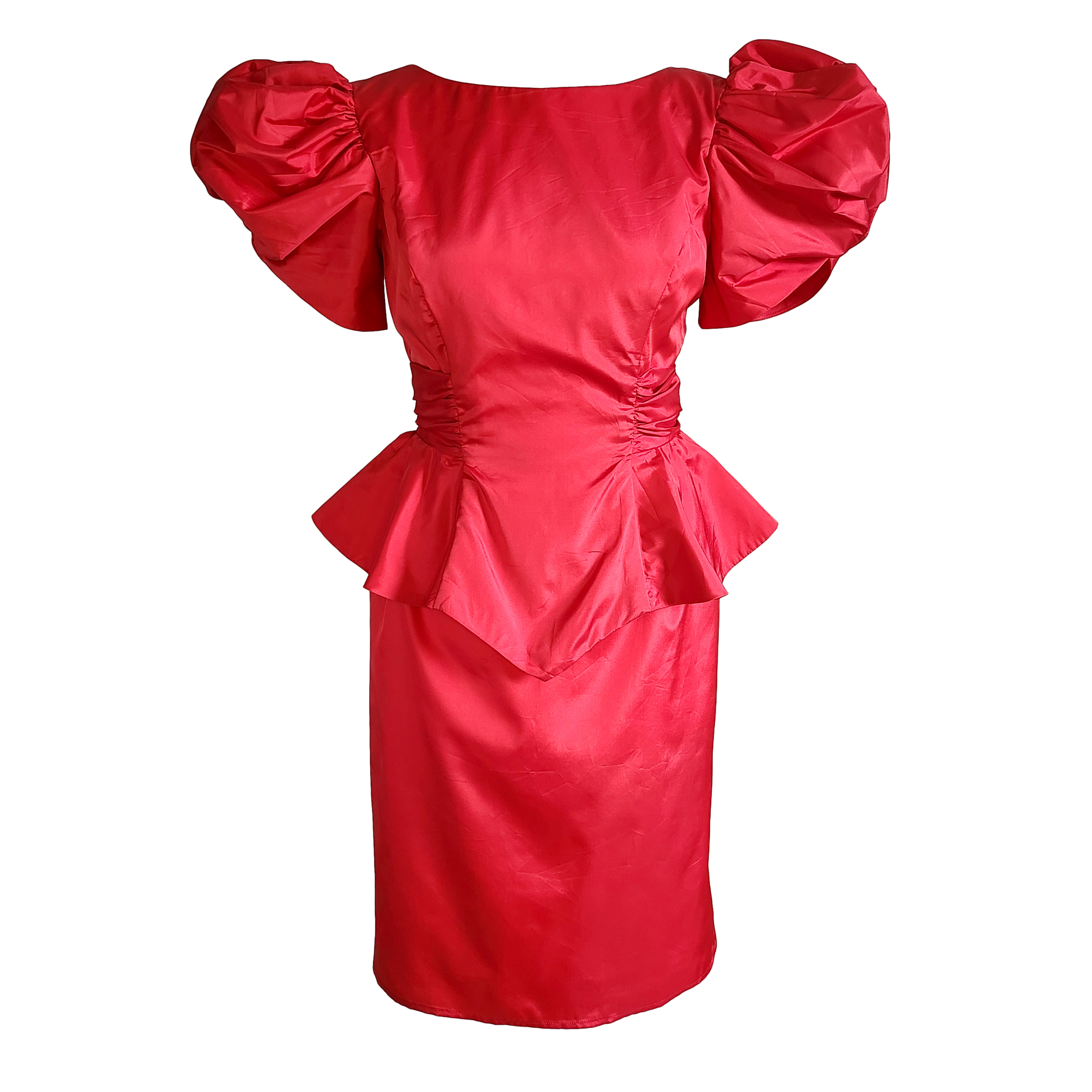 Electric Red 80s Cocktail Dress 