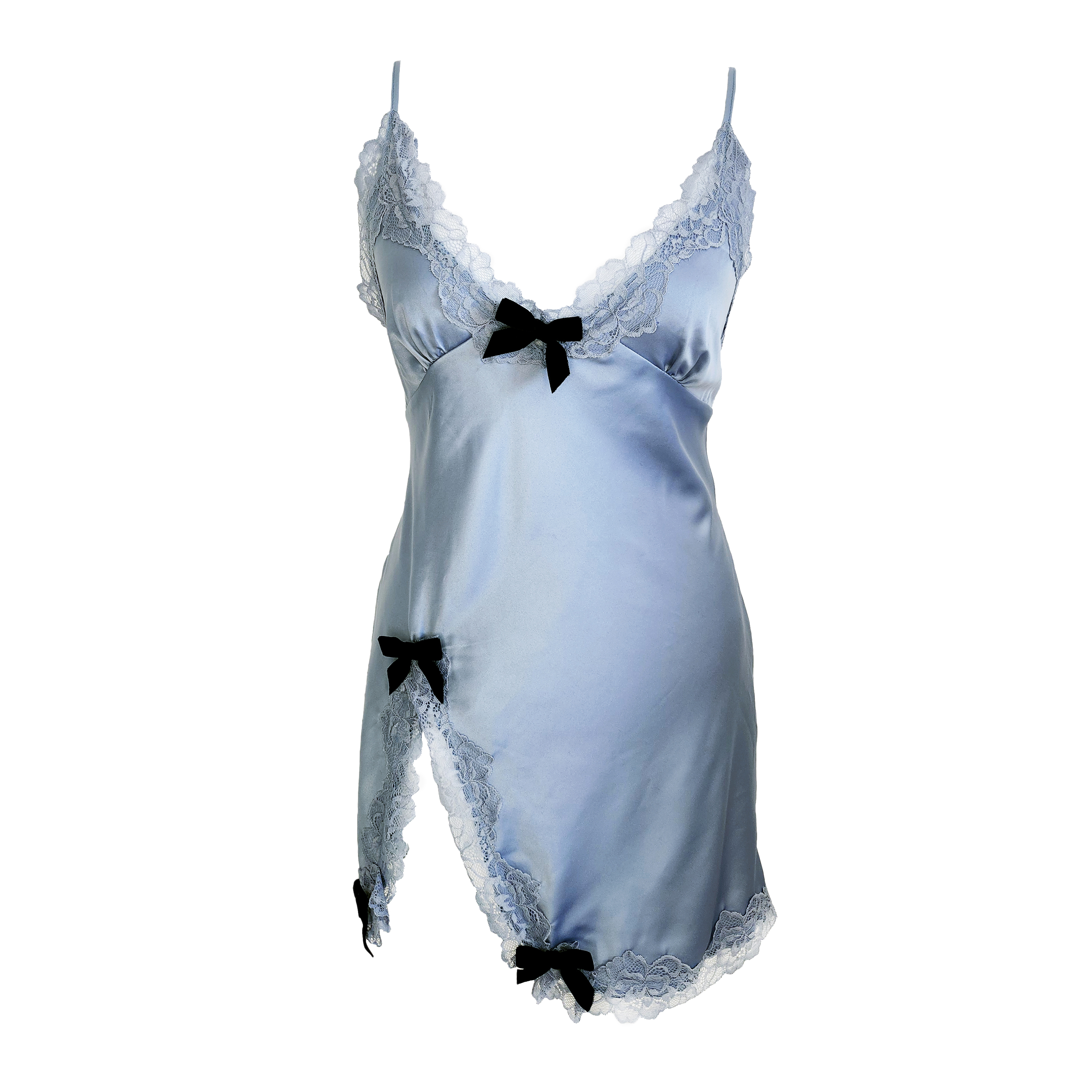 Sky Blue Silky Slip Dress 