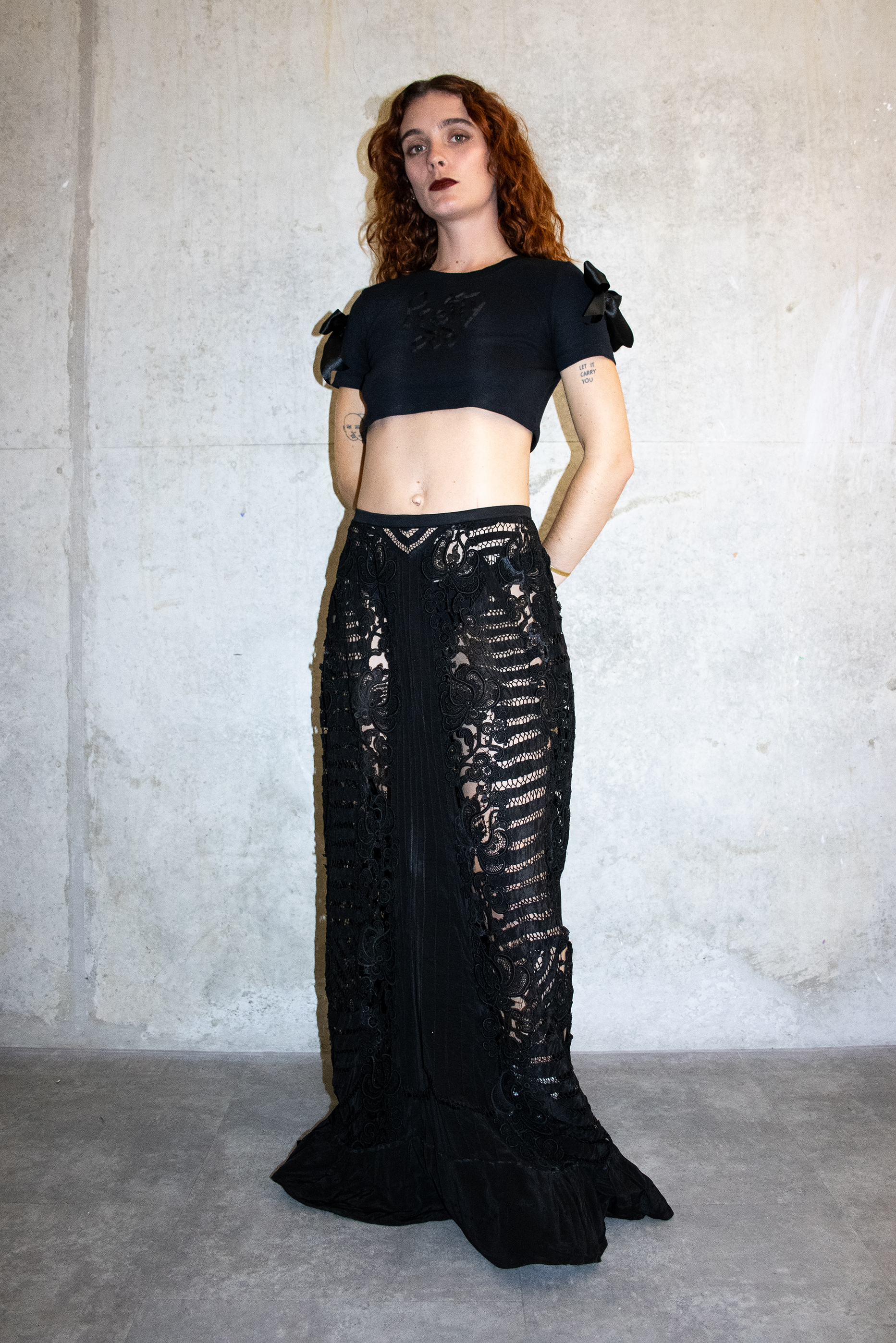 Antique Black Victorian Mourning Skirt