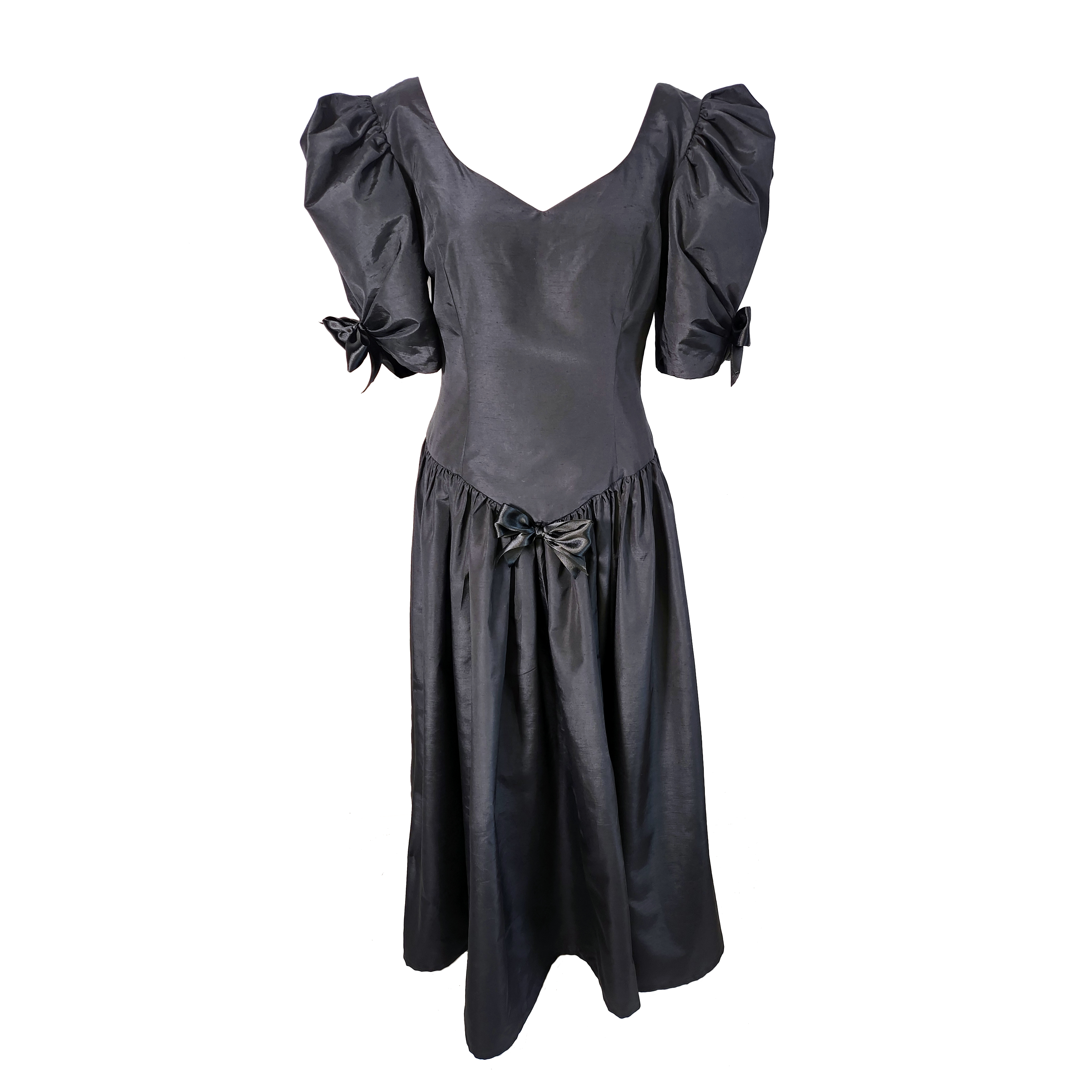 Eerie Black 80s Prom Dress 