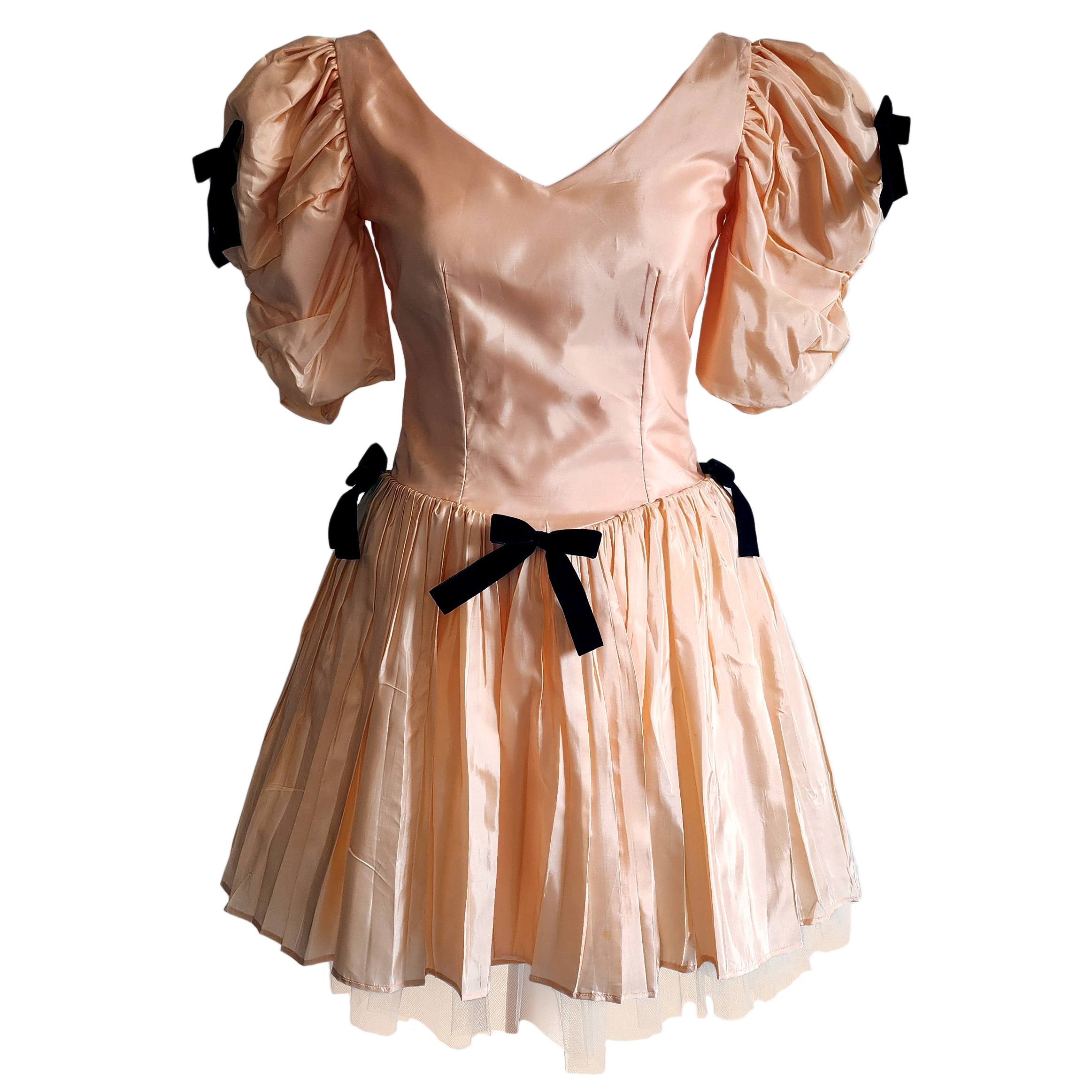 Pretty in Peach 80s Prom Dress