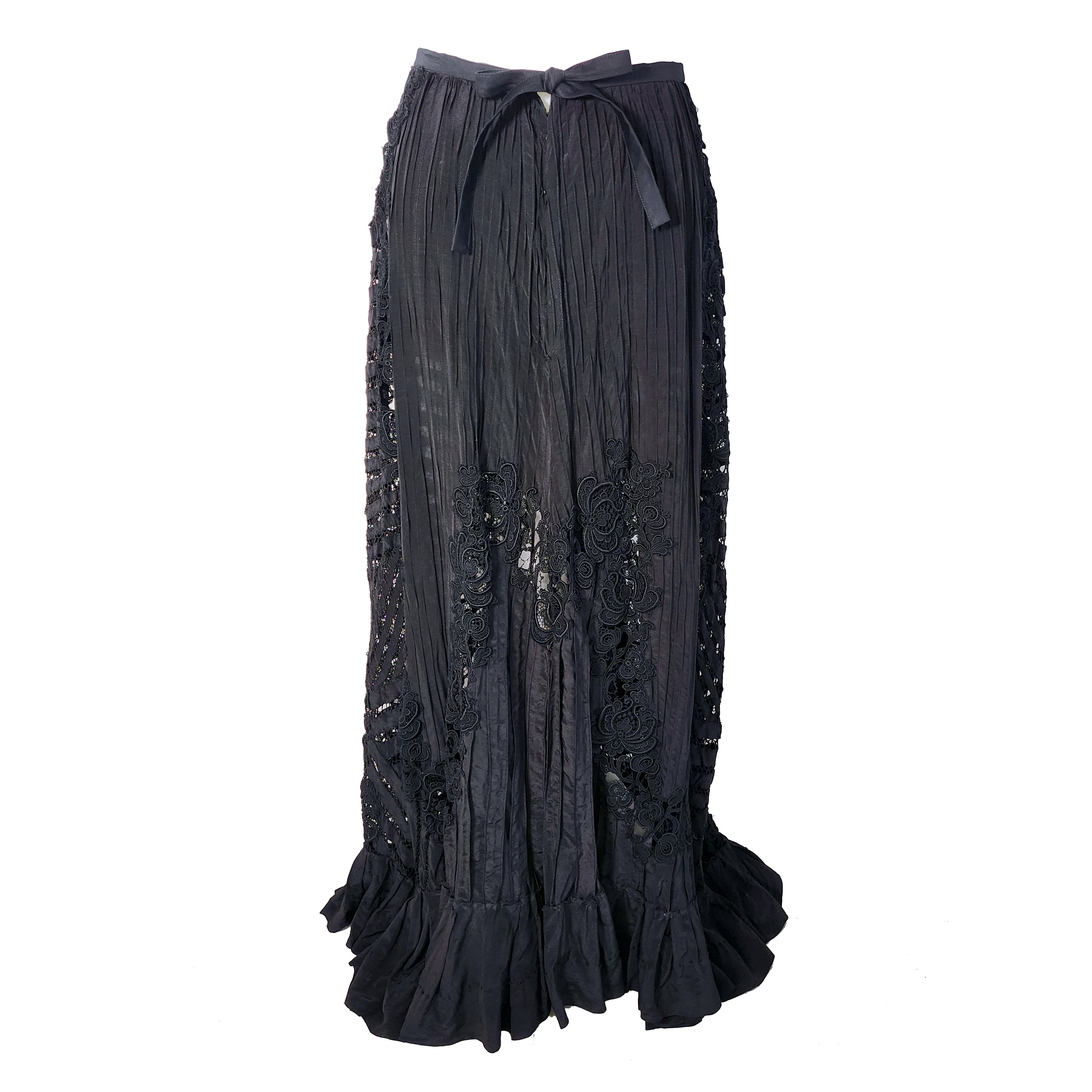 Antique Black Victorian Mourning Skirt