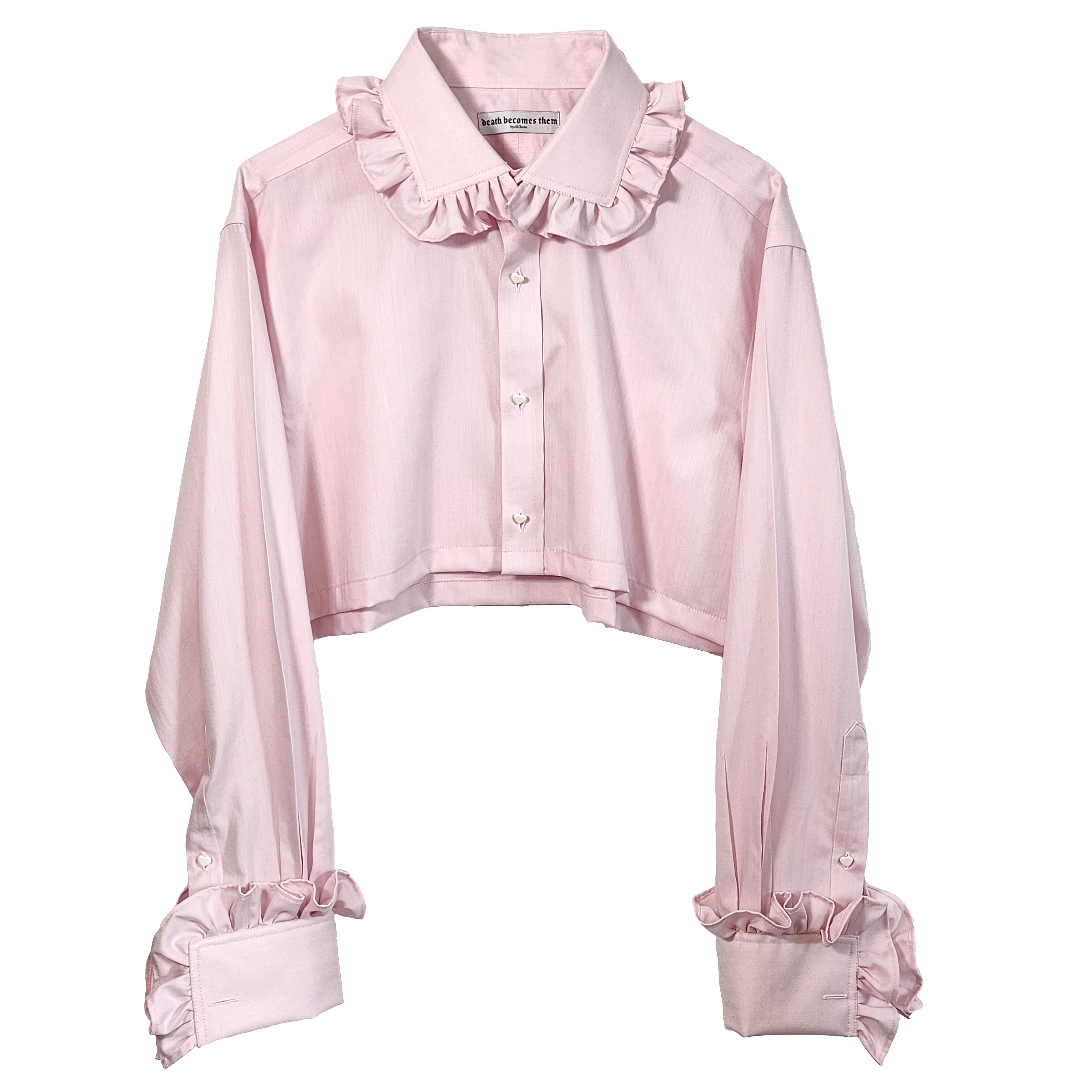 Premonition Shirt in Fairy tale Pink with Ruffle Collar and Sleeves