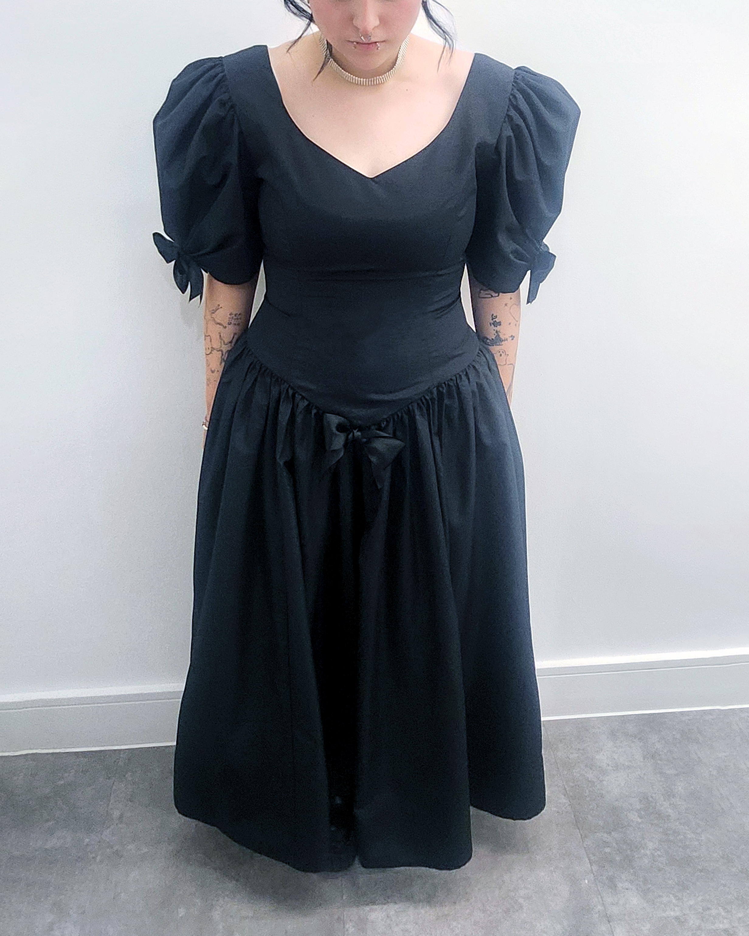 Eerie Black 80s Prom Dress 