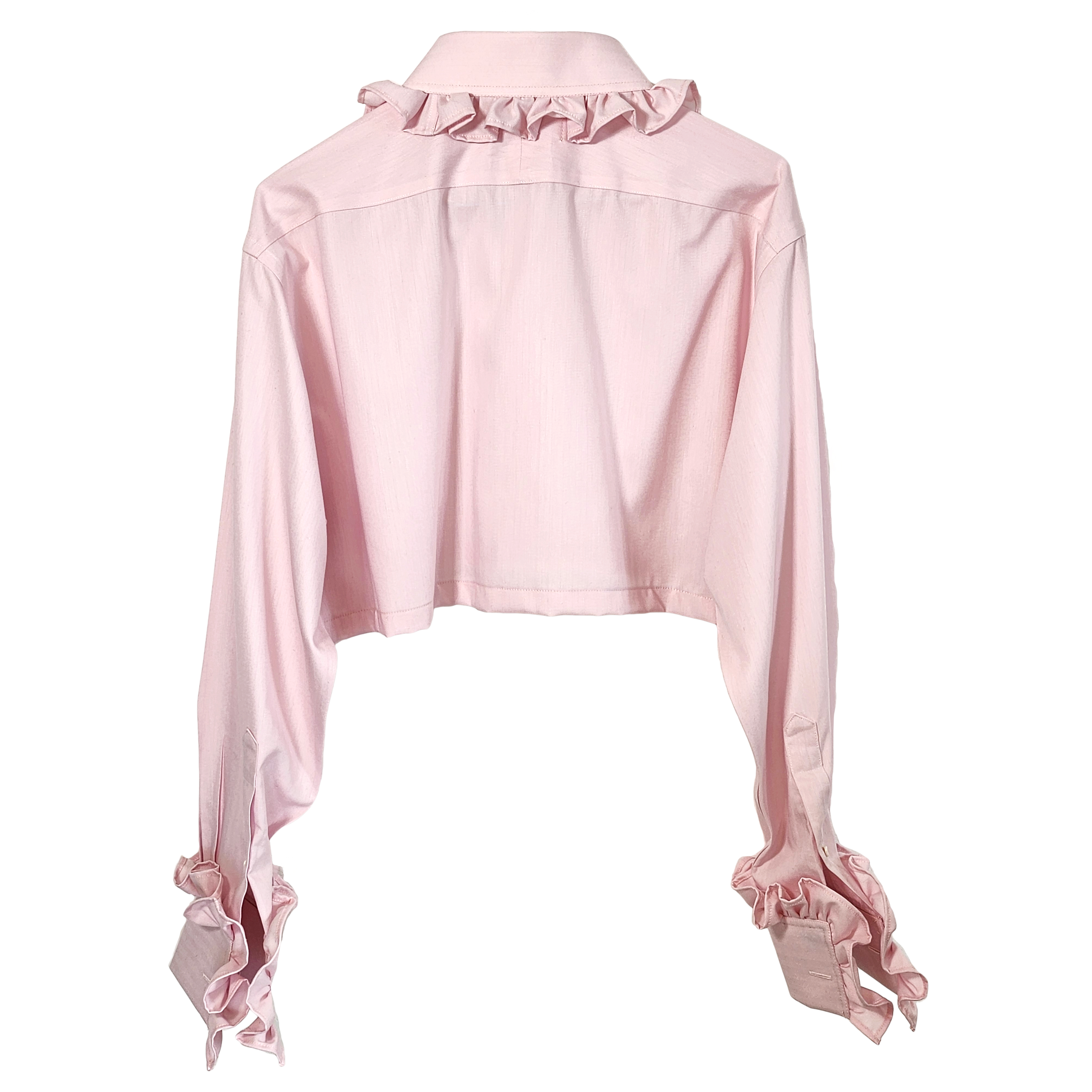 Premonition Shirt in Fairy tale Pink with Ruffle Collar and Sleeves 