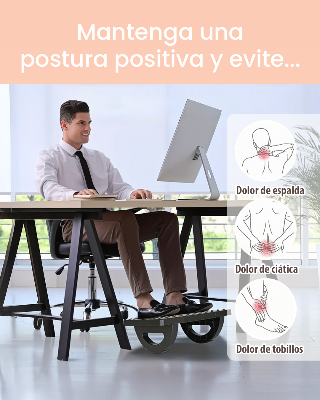 Descansa pies ergonómico