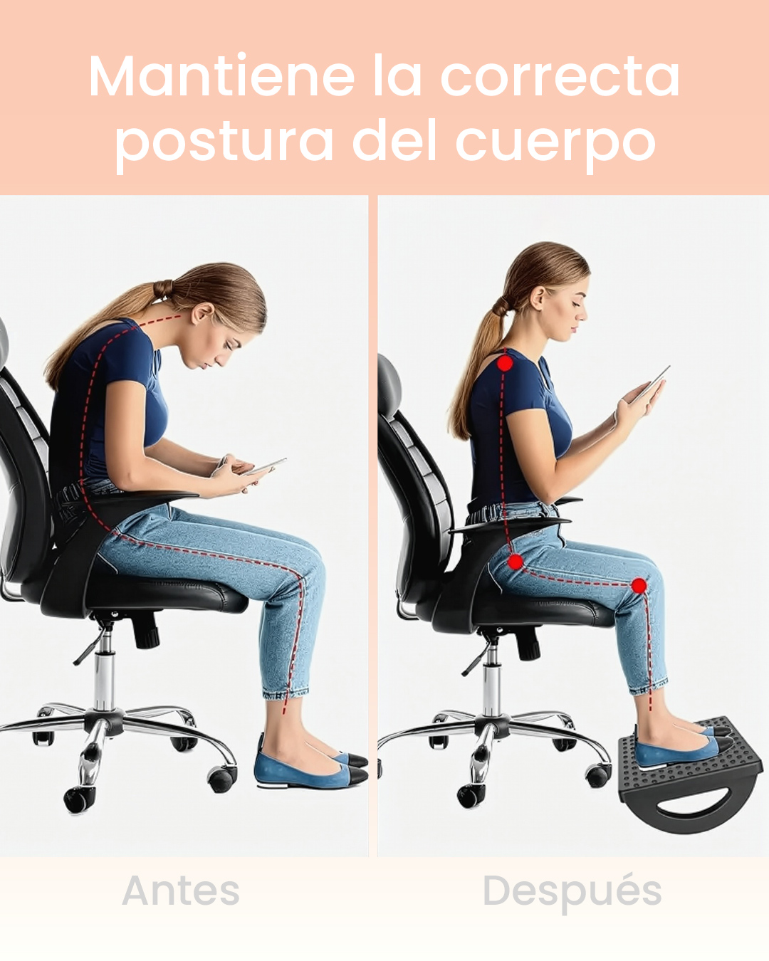 Descansa pies ergonómico