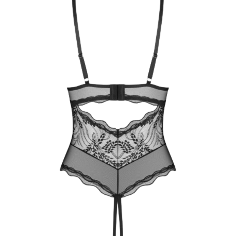 Body Périsia – Dentelle Noire & Maille Transparente