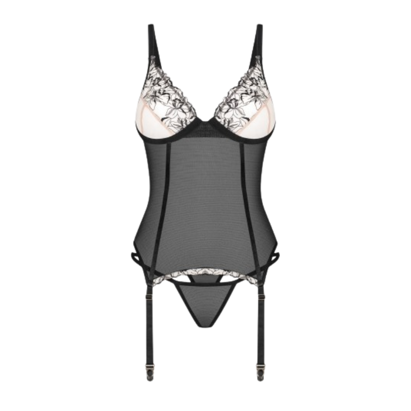 Vila Blanes – Corset & String à broderies florales