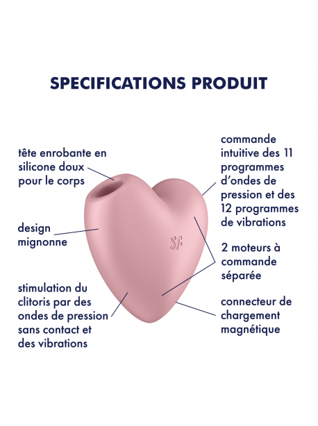Satisfyer Cutie Heart – Vibromasseur clitoridien compact à ondes de pression