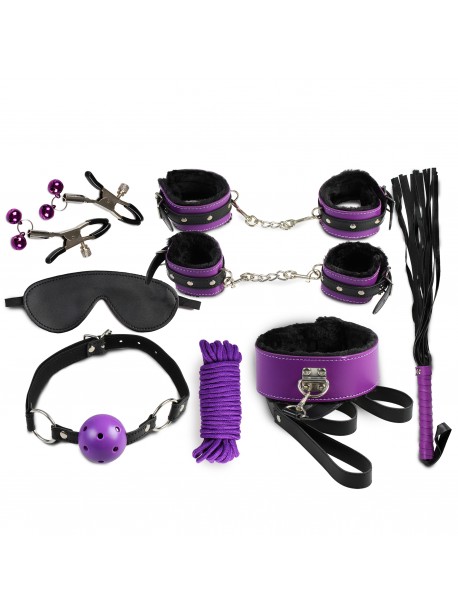 Kit Bondage Complet – 7 accessoires BDSM en cuir végan