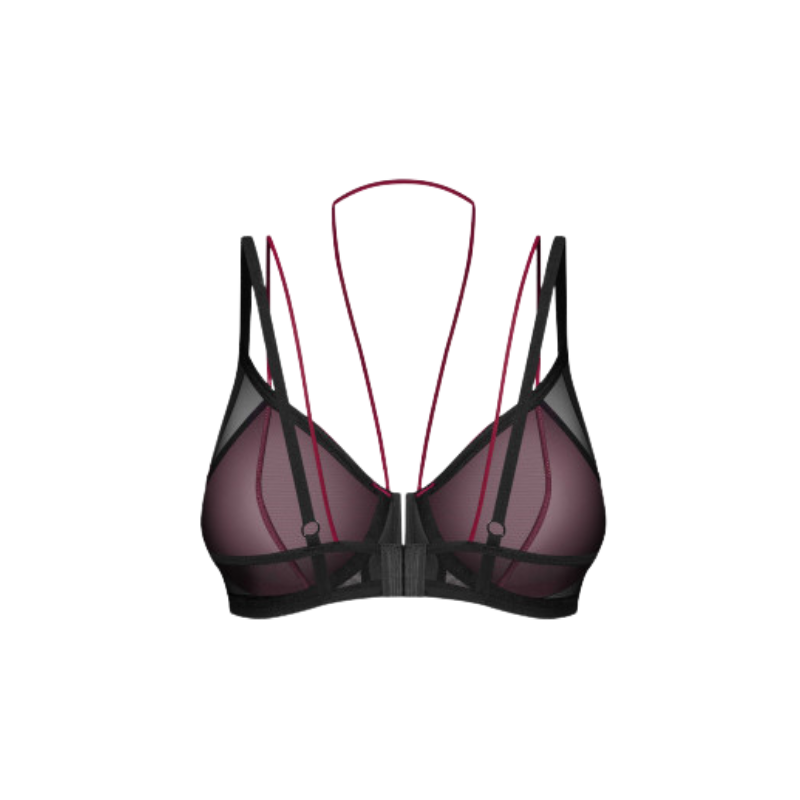 Parisel – Soutien-gorge bicolore noir & bordeaux