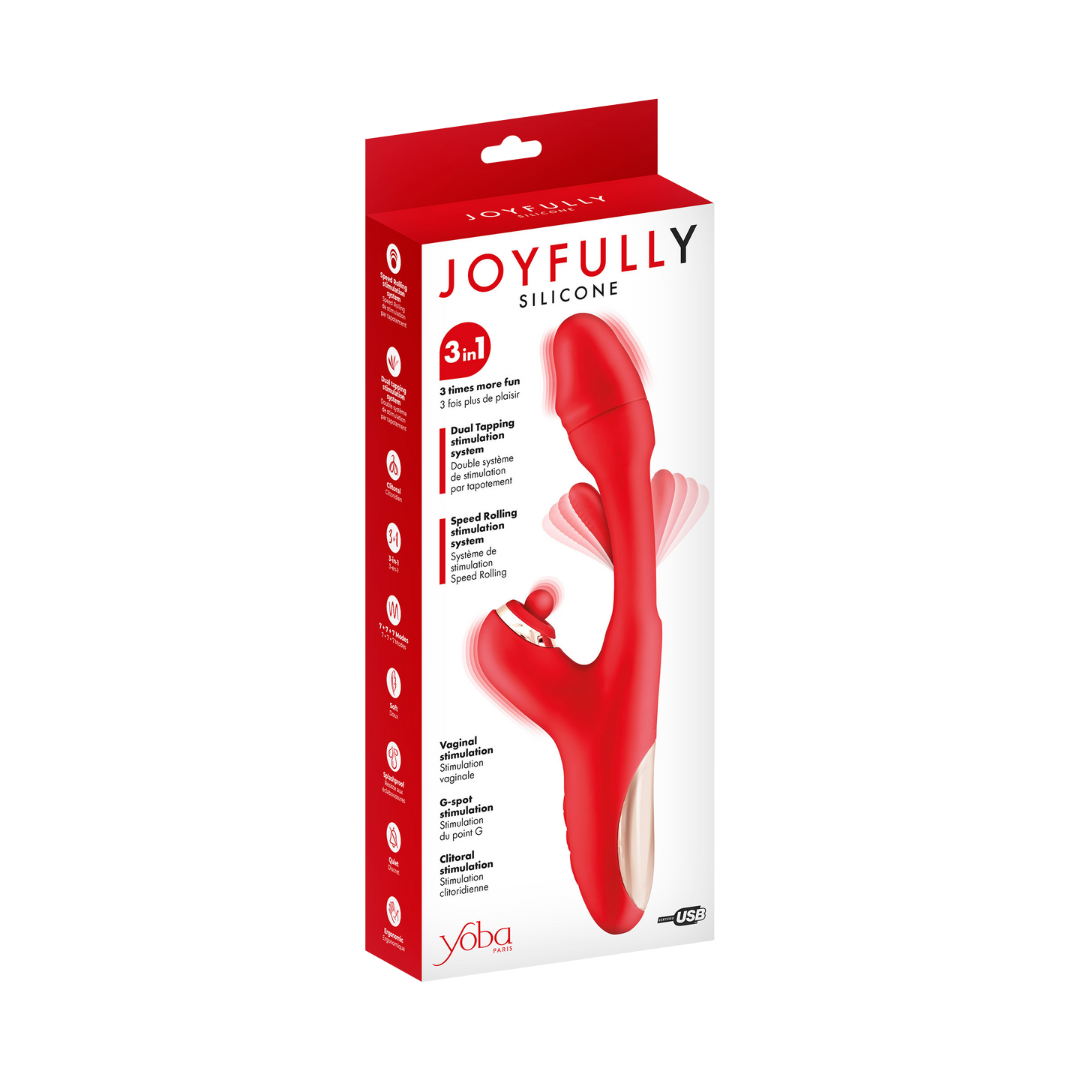  Joyfully – Vibromasseur Rabbit 3-en-1 avec Tapotements