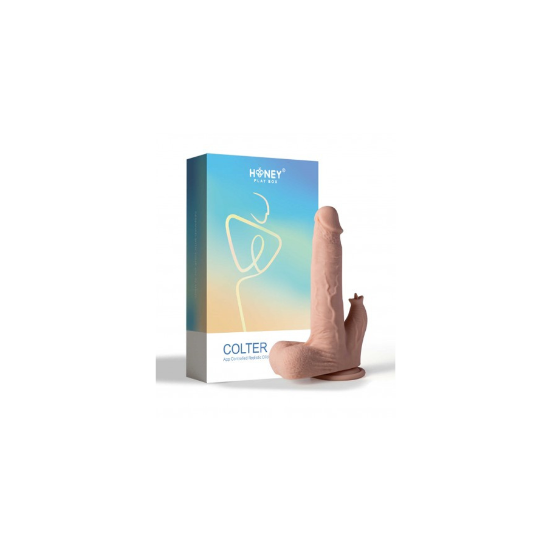 Colter – Gode réaliste vibrant, va-et-vient & lécheur avec appli (21 cm, chair)