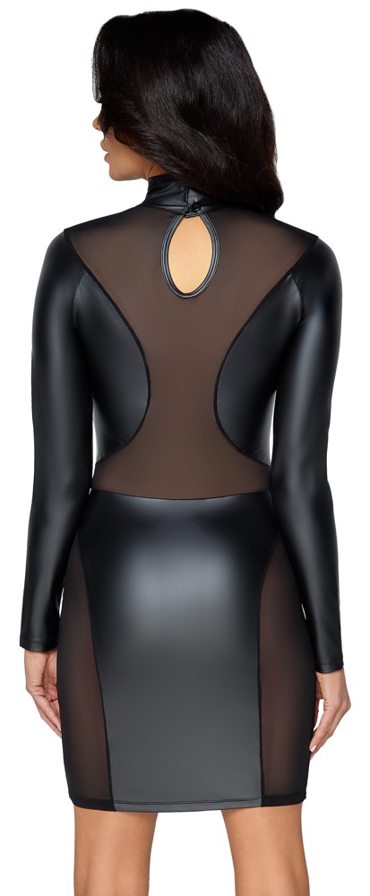 Robe moulante, courte et à manches longues