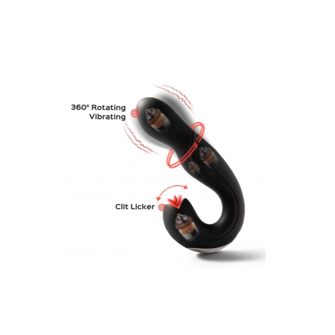 Joi Pro 2 Black – Vibrateur & Lécheur de Clitoris Rotatif