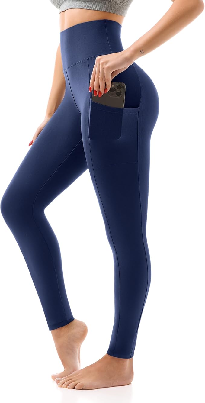INOPHANT High Waisted Leggings with Pockets Women, Full Length Capri Buttery Soft Stretchy Yoga Pants