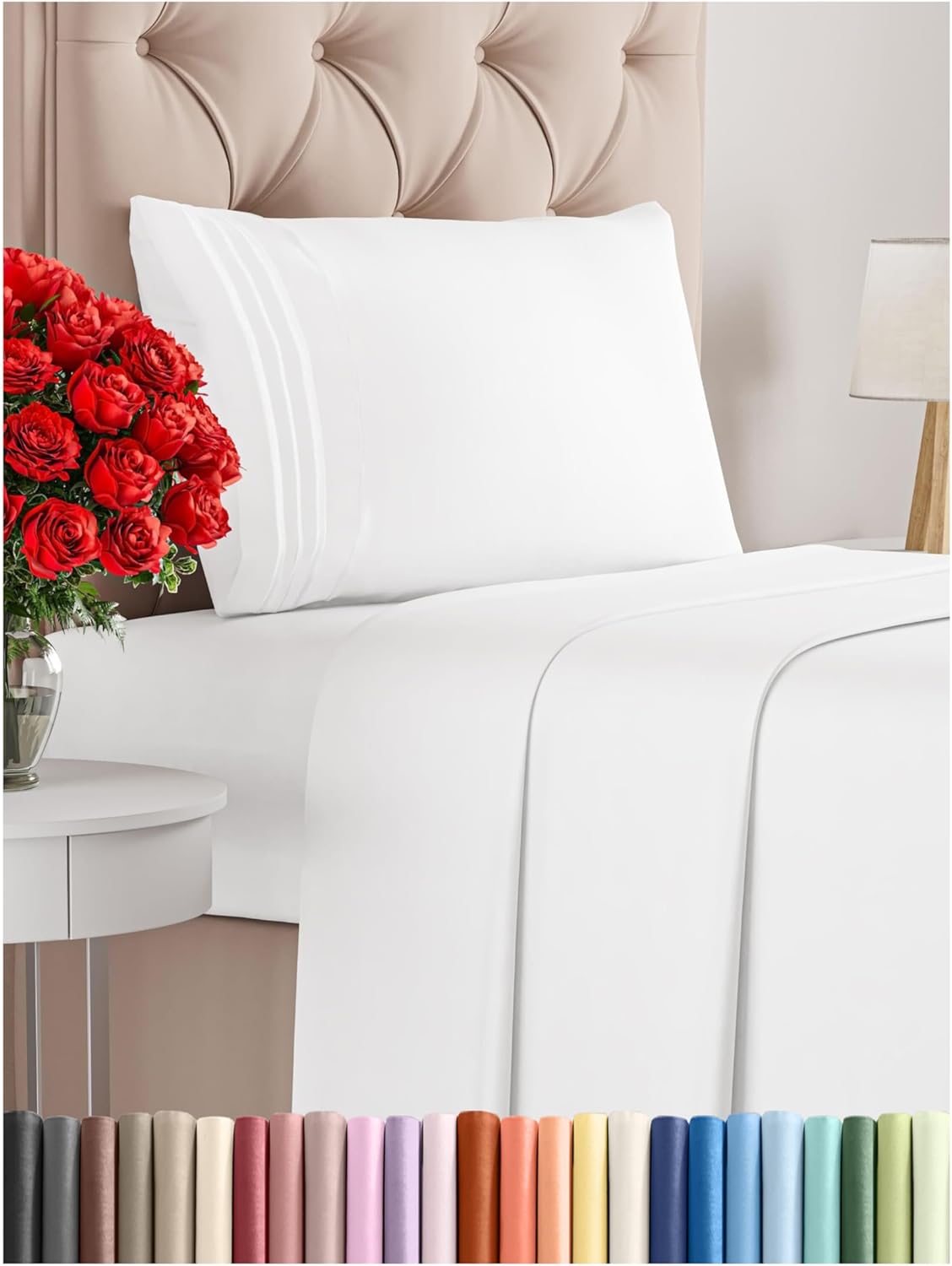 Twin Size 3 Piece Sheet Set - Comfy Breathable & Cooling Bed Sheets Set