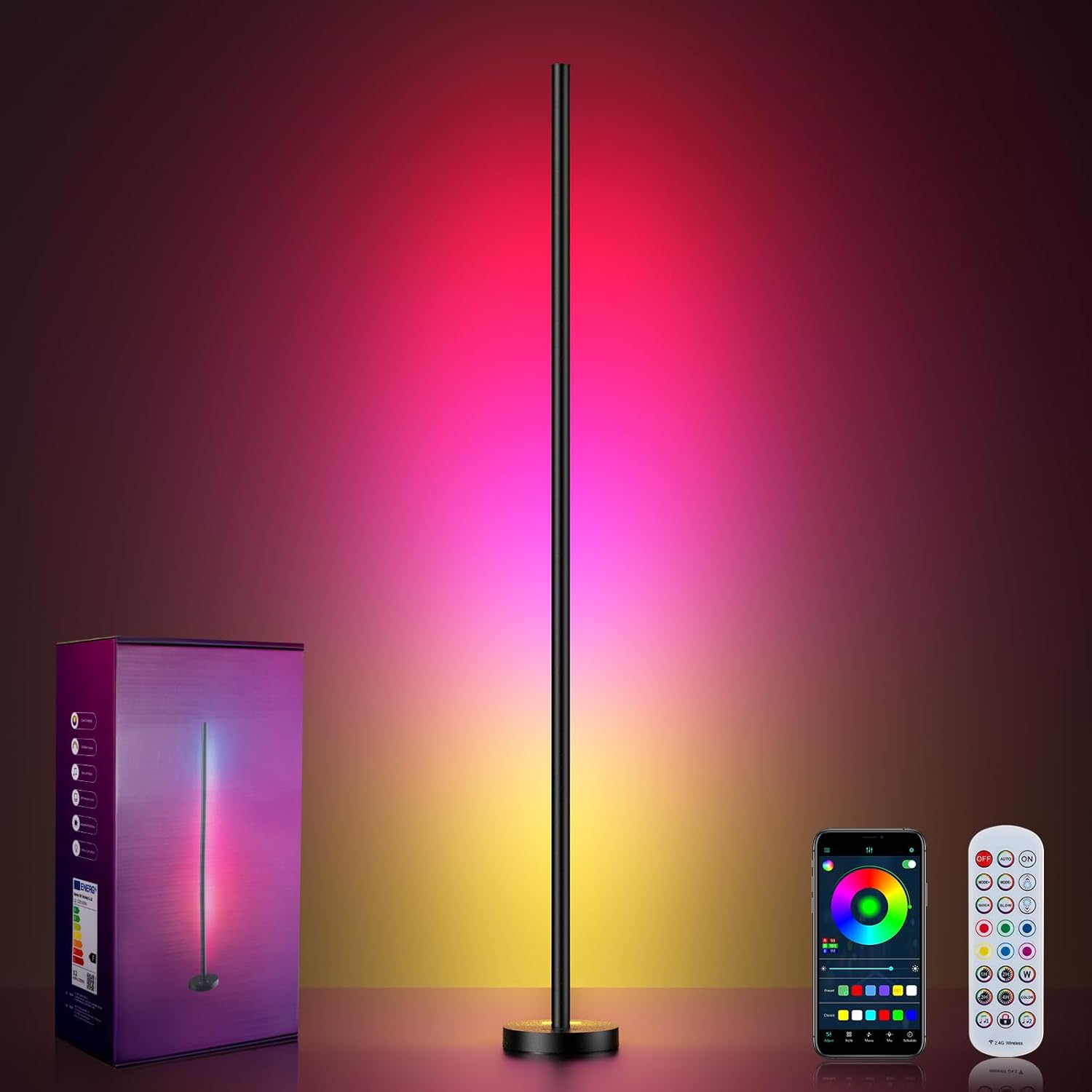 RGB LED Corner Floor Lamp