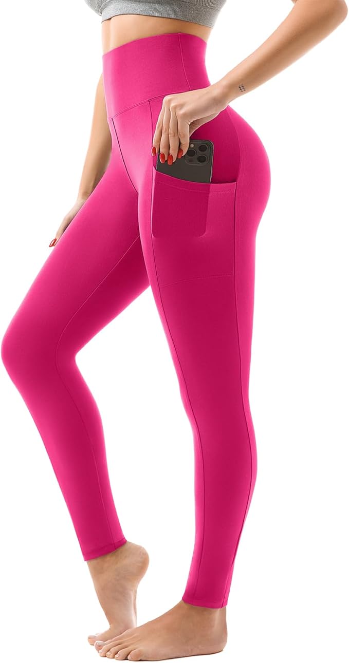 INOPHANT High Waisted Leggings with Pockets Women, Full Length Capri Buttery Soft Stretchy Yoga Pants