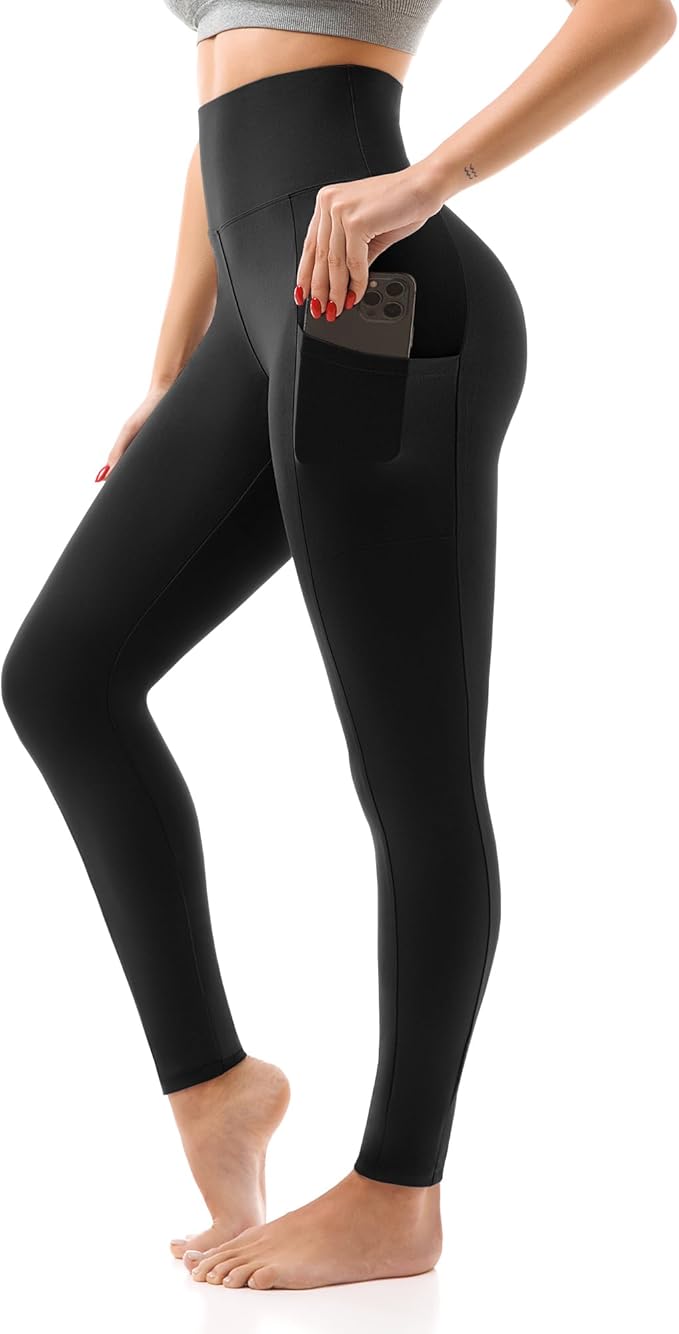 INOPHANT High Waisted Leggings with Pockets Women, Full Length Capri Buttery Soft Stretchy Yoga Pants