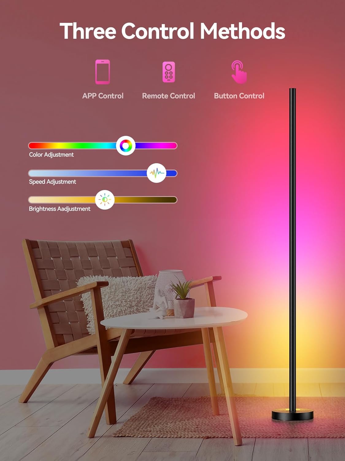 RGB LED Corner Floor Lamp