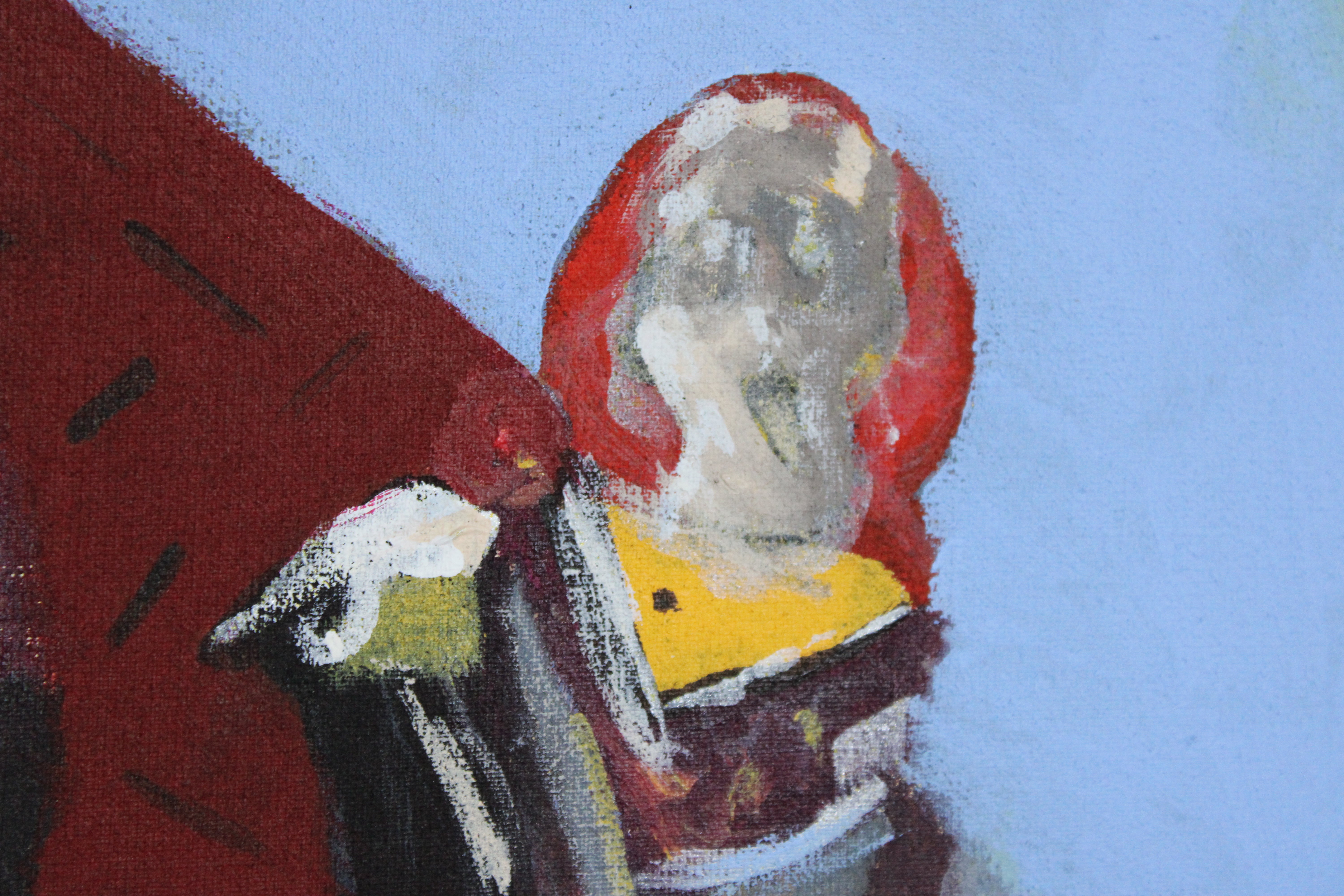 Pintura abstracta en lienzo