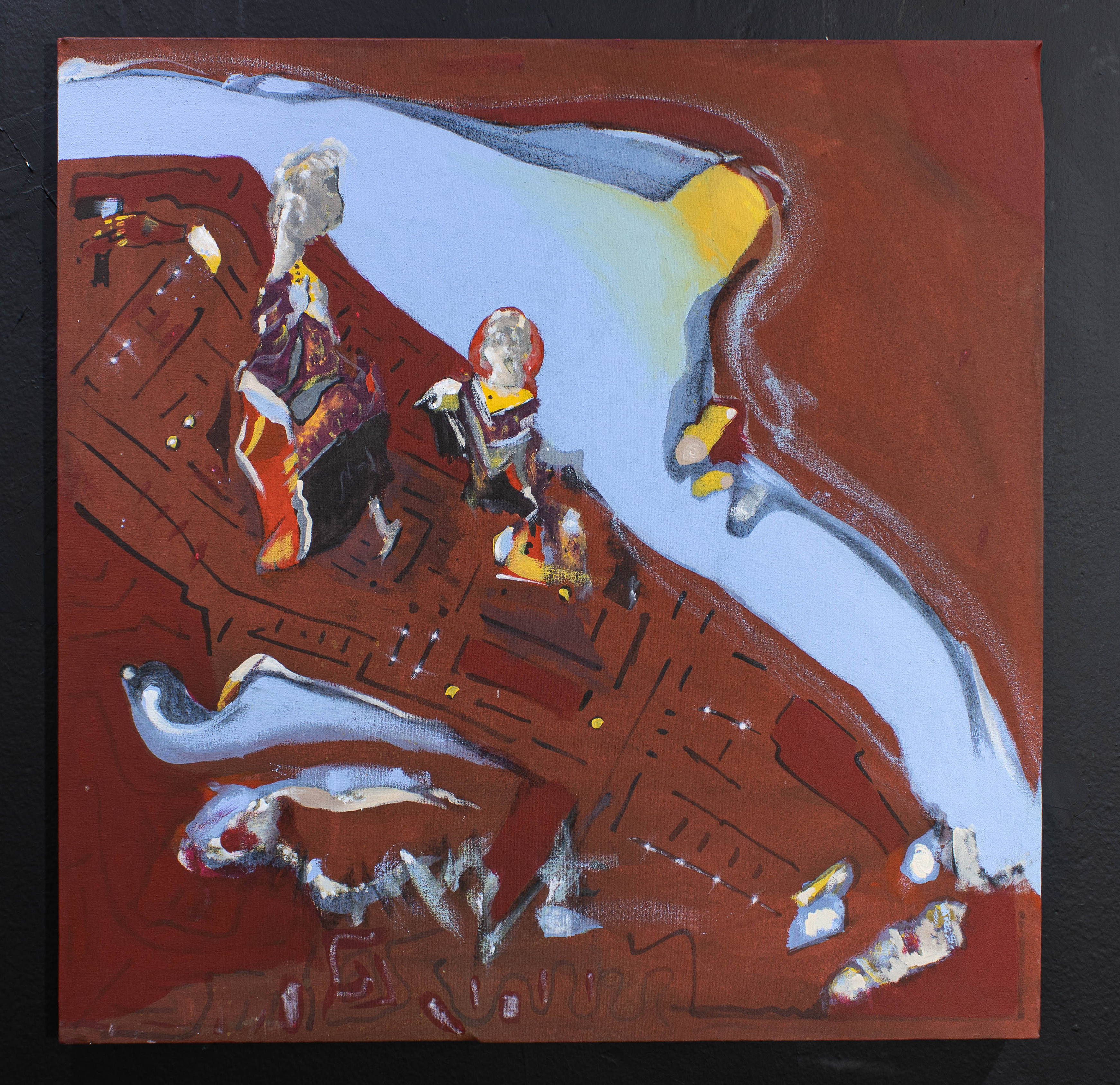 Pintura abstracta en lienzo