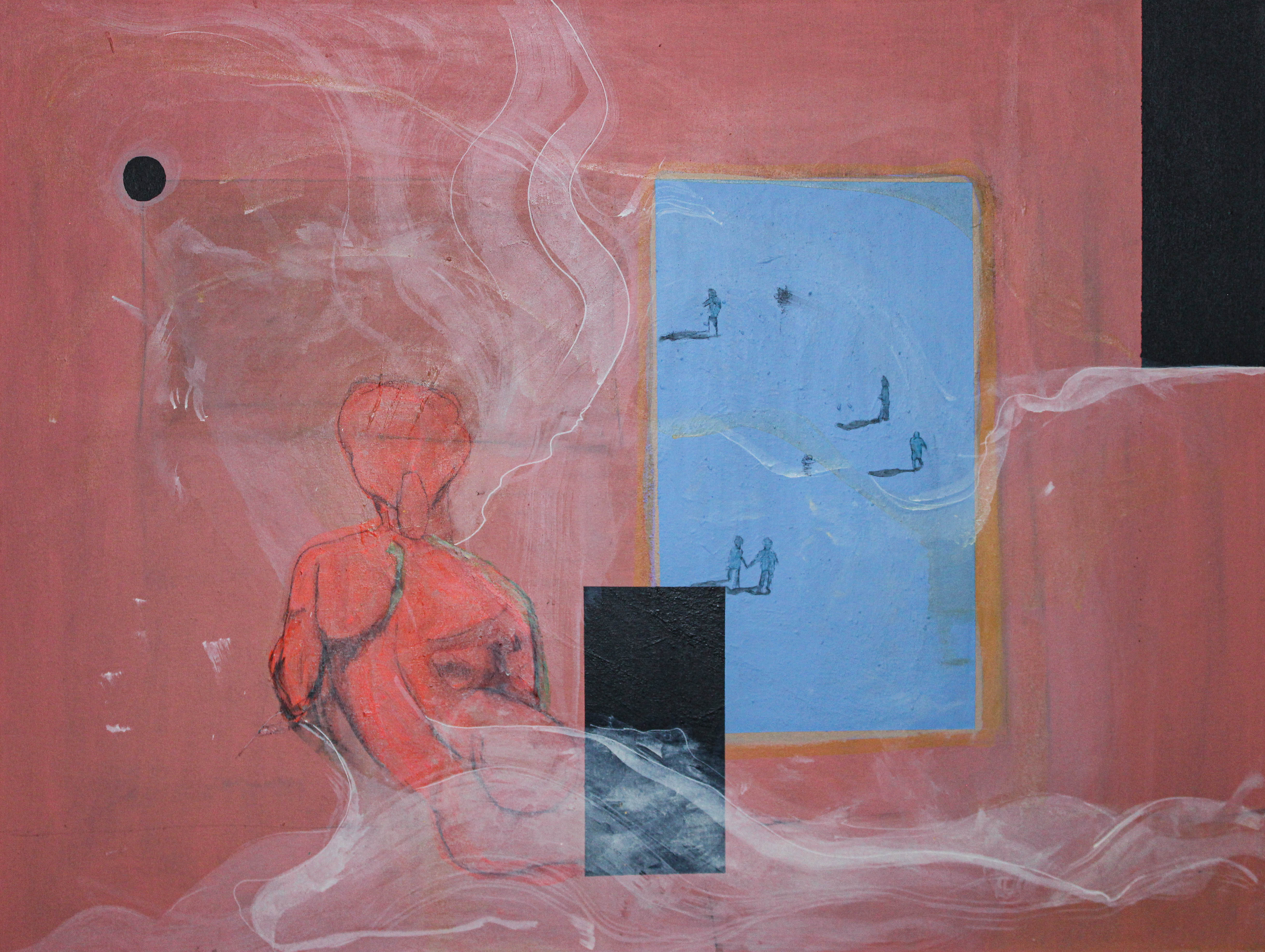 Pintura contemporánea con figura humana