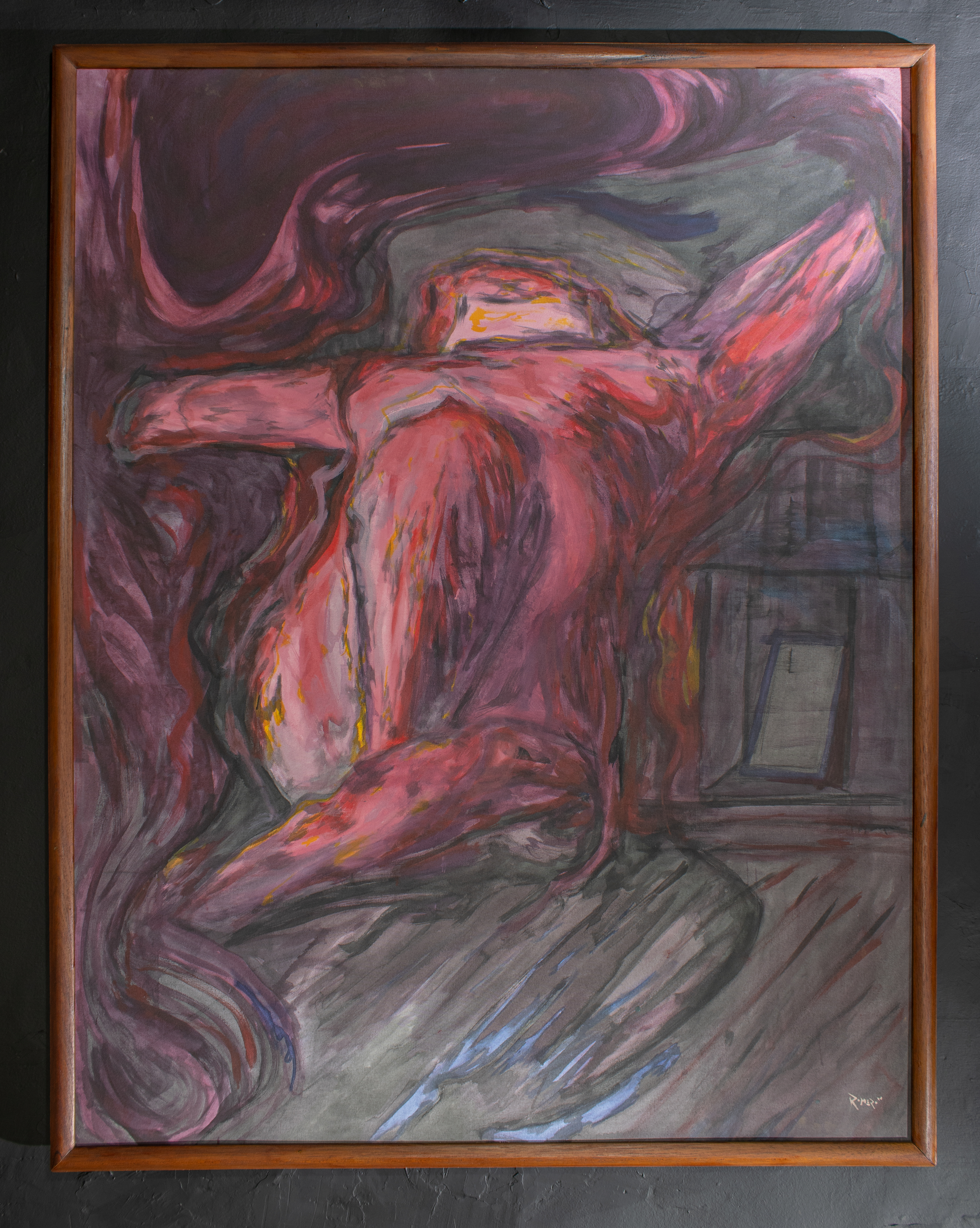 Pintura abstracta de cuerpo en movimiento