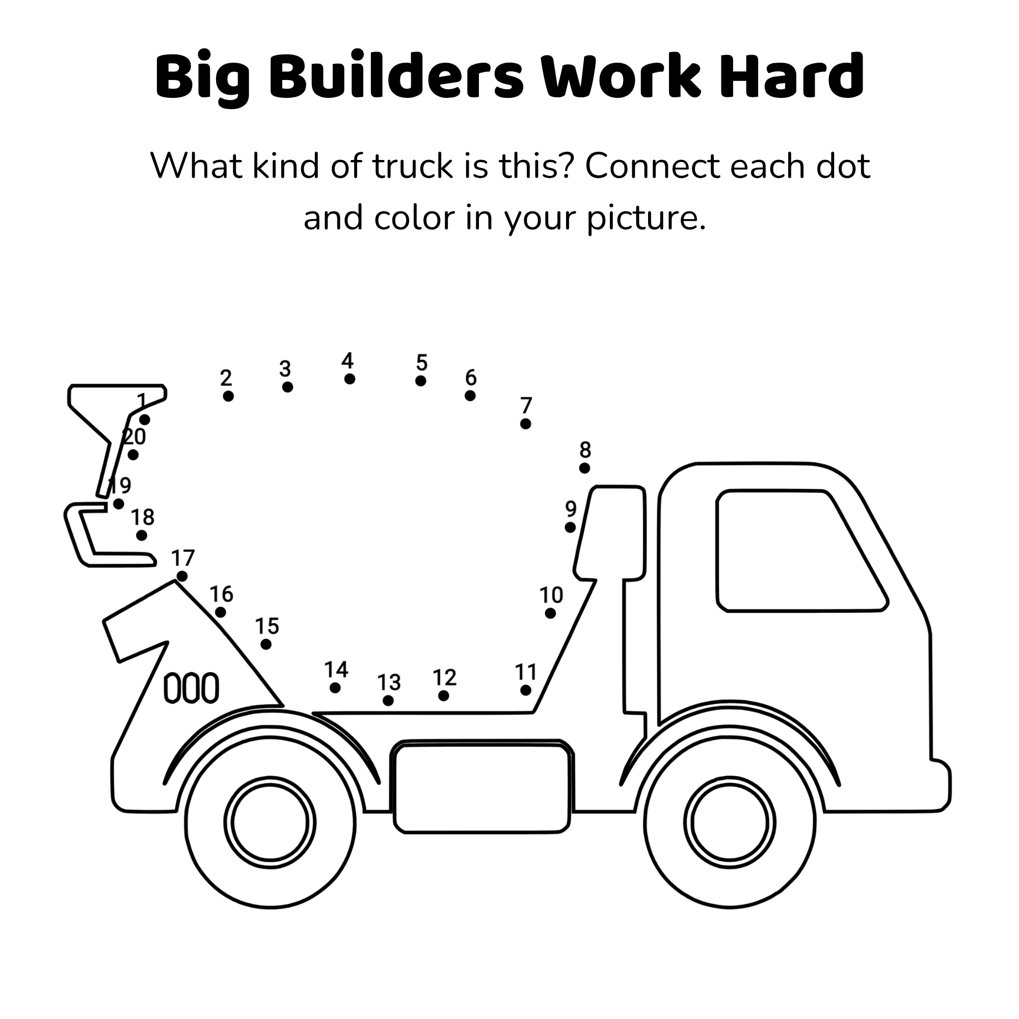 Excavator Coloring Book for Kids Ages 2–6