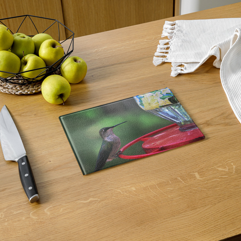 Hummingbird Glass Cutting Board