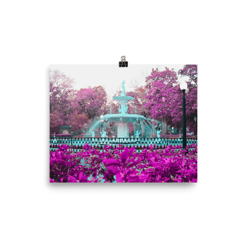 Pink Forsyth Park Fountain Print