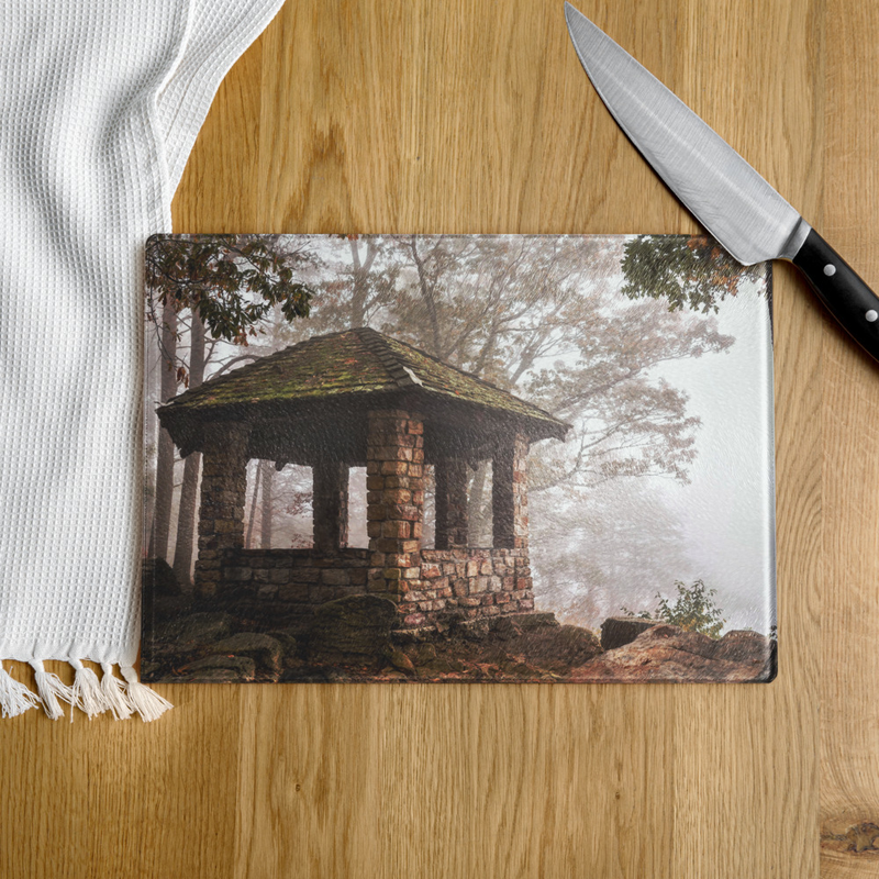 Rustic Gazebo Glass Cutting Board